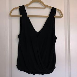Black Cross Front Tank Top
